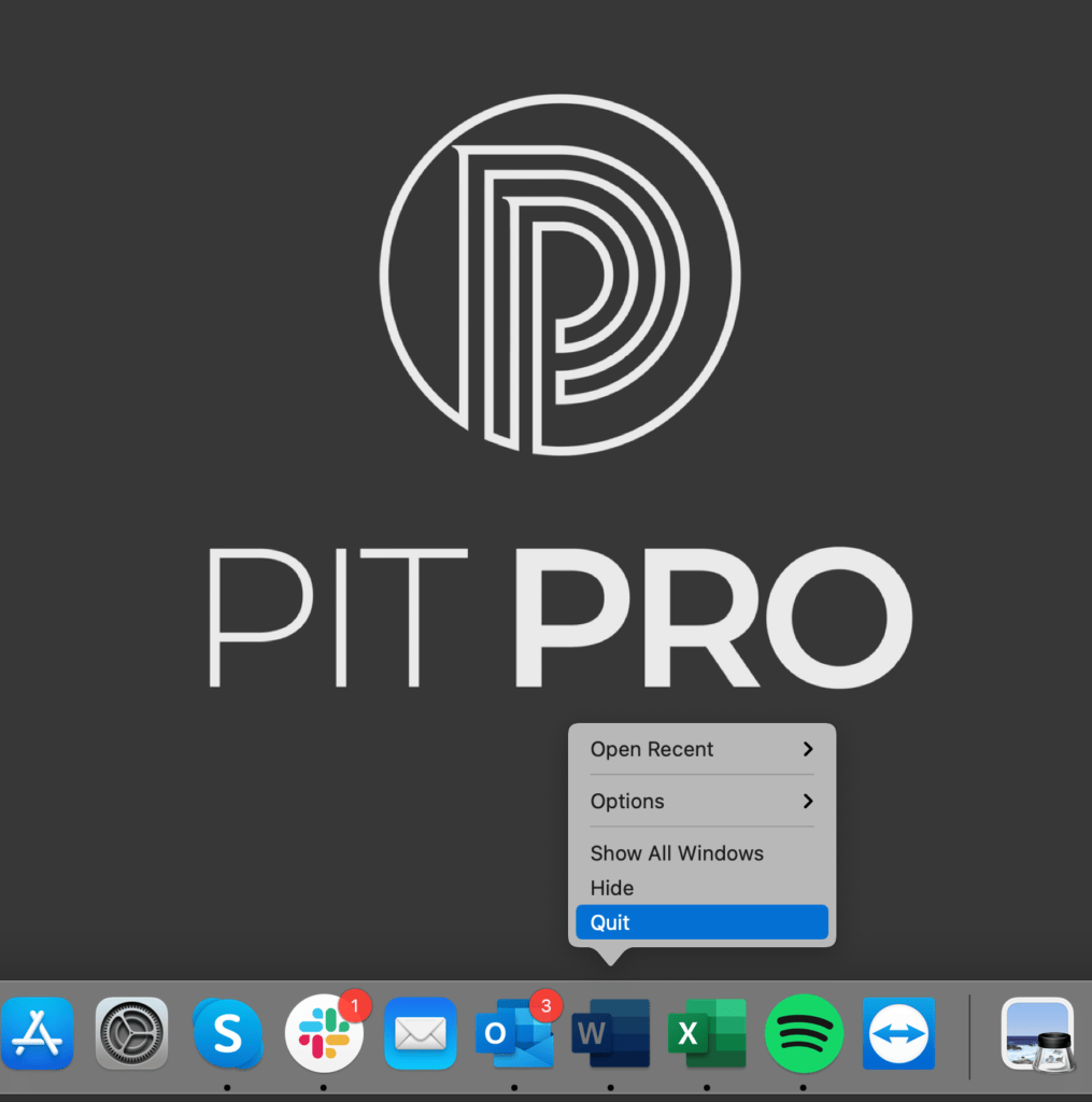 Command Q gebruiken om een programma af te sluiten