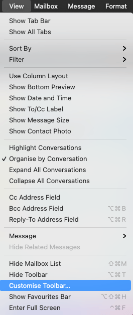 Hoe customize je je toolbar in Apple mail