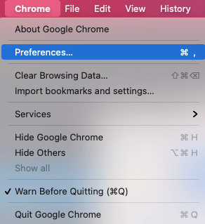 Google Chrome Preferences