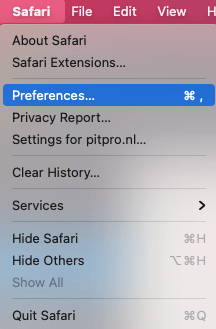 Safari preferences