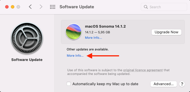 Security updates Apple software updates scherm